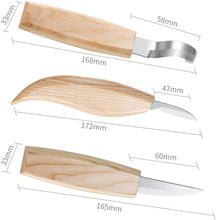 Carica l&#39;immagine nel visualizzatore di Gallery, EXTSUD Kit Strumenti Scalpelli per Legno 5 in 1 Coltelli Intaglio Legno in Acciaio Inox Attrezzi Incisione Set Utensili per Lavorare Legno Artigianato con 3 Coltelli Cera d&#39;Olio Affilacoltelli