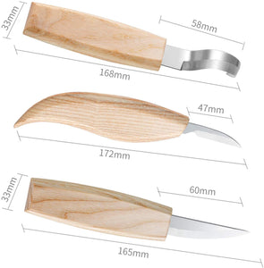 EXTSUD Kit Strumenti Scalpelli per Legno 5 in 1 Coltelli Intaglio Legno in Acciaio Inox Attrezzi Incisione Set Utensili per Lavorare Legno Artigianato con 3 Coltelli Cera d'Olio Affilacoltelli