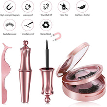 Carica l&#39;immagine nel visualizzatore di Gallery, Ciglia magnetiche, kit per ciglia e eyeliner magnetici aggiornati Aikvigss, ciglia magnetiche con eyeliner, ciglia finte 5 paia con pinzette, facili da indossare