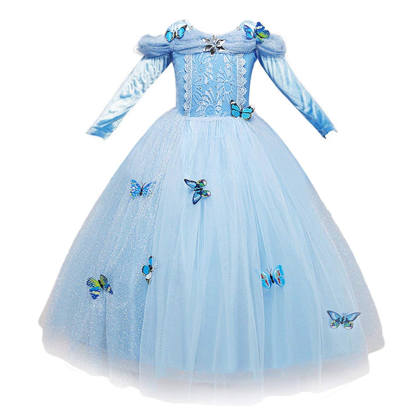 NNDOLL Cenerentola Vestito Costumi 150(7-8anni), Cinderella A Manica L –