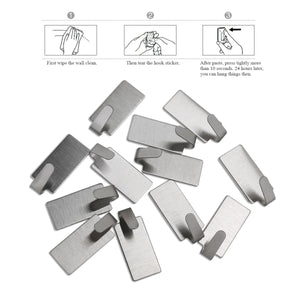 NUOLUX Adesivo in acciaio inox asciugamano ganci rack Argento - Ilgrandebazar