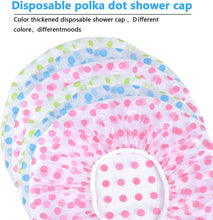 Carica l'immagine nel visualizzatore di Gallery, Jinlaili 6 Pezzi Cuffie Doccia, Cuffia da Bagno in Plastica, Riutilizzabile Impermeabile Cuffie Capelli, Elastica Grande Showe Caps, Cuffia Doccia con Fascia Elastica per spa salone Viaggi Casa Hotel