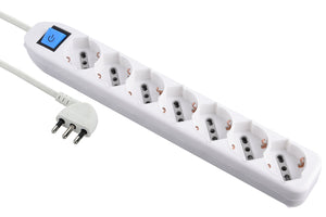 Electraline 62078 Multipresa 7 Posti polivalenti (Schuko + 10/16A) con Bianco - Ilgrandebazar
