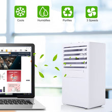 Carica l&#39;immagine nel visualizzatore di Gallery, COMLIFE Aria Condizionata Portatile Climatizzatore Ventilatore da Tavolo 3 velocità Silenziosa 3 in 1 di Nebbia Umidificatore Purificatore d&#39;Aria