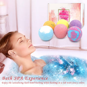 EYEPICK Bombe da Bagno, 6PCS Sali da Bagno Rilassanti Effervescenti Fatto a Mano con Oli Essenziali Naturali, Pulito e Idratante Bath Bomb per Bambini, Donna, Uomo e Mamma, Regalo Compleanno o Feste