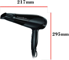 Carica l'immagine nel visualizzatore di Gallery, Remington Asciugacapelli Ionic Dry D3198, 2200W, Emissione di Ioni Uniforme sui Capelli, Include 2 Accessori, 3 Temperature e 2 Velocità, Colpo d'aria fredda Nero