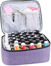 Carica l&#39;immagine nel visualizzatore di Gallery, Luxja organizer smalti per unghie, borsa smalti per unghie, valigetta smalti per unghie- Contiene 30 flaconi (15 ml - 0,5 fl.oz), busta di stoccaggio a doppio strato per smalti e manicure, Viola