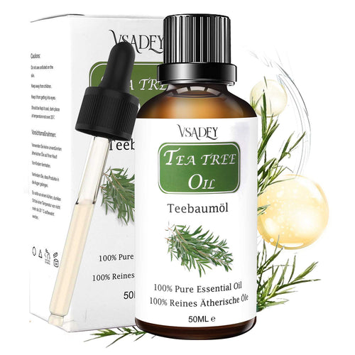 Tea Tree Olio Essenziale 50ml 100% Puro Biologico Naturale Essenziale... - Ilgrandebazar