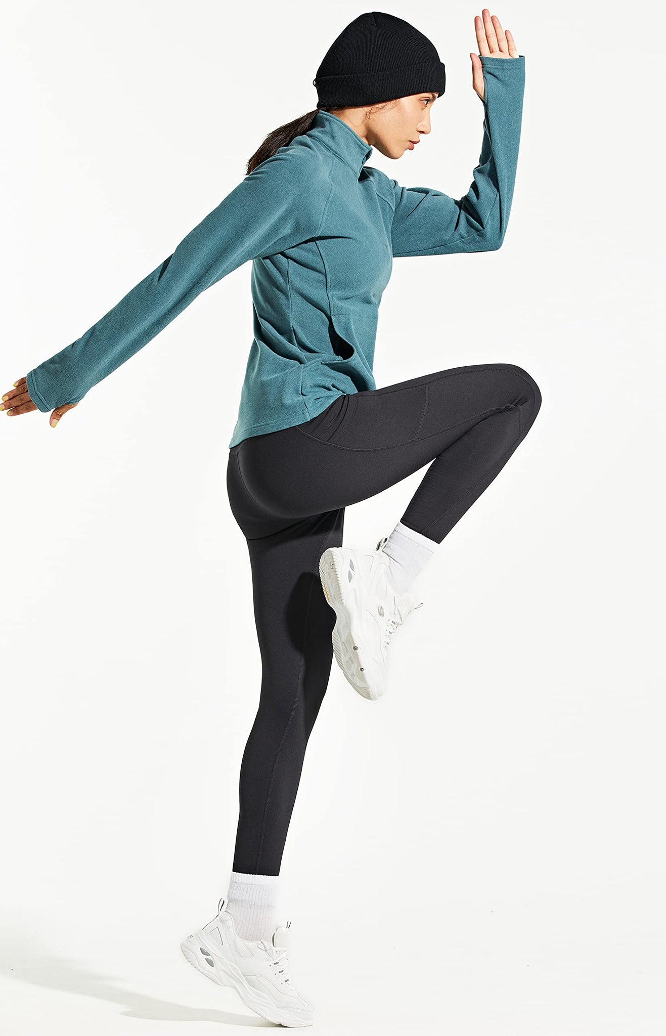 Leggings Termici Invernali Donna Con Fodera In Pile - Pantaloni Caldi Antiacqua Per Trekking - Foto 10