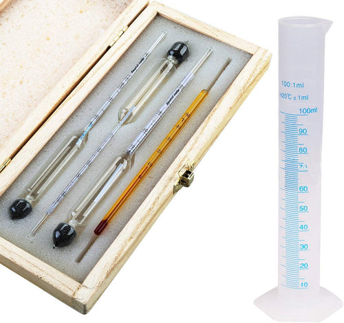 Tefeler Kit di 3 Idrometri per Alcol - Alcoolimetro Misurazione Grado... - Ilgrandebazar