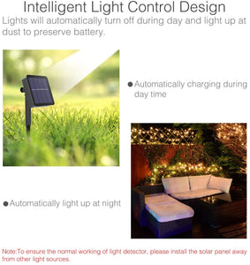 [2 Pacchi] Luci Solari Esterno, Litogo 12m 120 LED Catena Luminosa Esterno Filo Luci Led 8 modalità Lucine da Esterno Decorative Per Giardino, Natale, Patio, Cancello, Cortile, Matrimonio, Festa