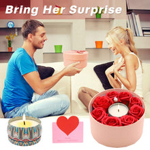 Carica l&#39;immagine nel visualizzatore di Gallery, SPECOOL Regali di San Valentino per lei,Sapone Fiore Rosa Candela Set1 - Ilgrandebazar