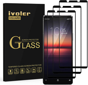 iVoler 3 Pezzi Pellicola Vetro Temperato per Sony Xperia 1 II (2ᵃ Generazione), [Copertura Completa] Pellicola Protettiva Protezione per Schermo per Sony Xperia 1 II