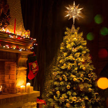 Carica l&#39;immagine nel visualizzatore di Gallery, Luxspire Punte Albero di Natale, Puntale per Albero di Natale, a Forma di Albero con Glitter, Accessori per Albero di Natale, a 2 AA Batterie, Decorazione per Natale Festa Casa, Champagne Oro