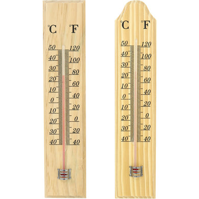 com-four® 2 termometri per Legno Interni ed Esterni 02 Pezzi - 26x5.5x1cm - Ilgrandebazar