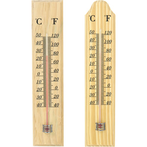 com-four® 2 termometri per Legno Interni ed Esterni 02 Pezzi - 26x5.5x1cm - Ilgrandebazar