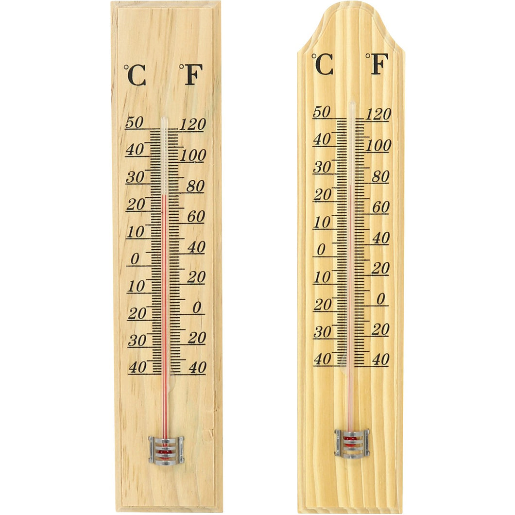 com-four® 2 termometri per Legno Interni ed Esterni 02 Pezzi - 26x5.5x1cm - Ilgrandebazar