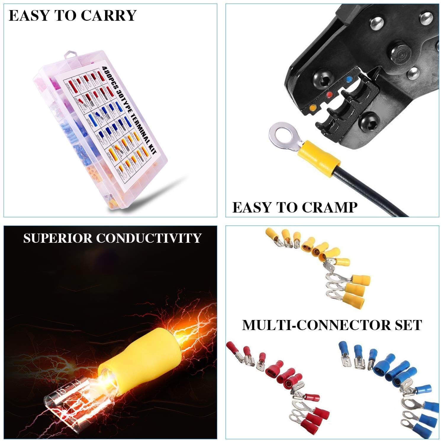 Morsetti Crimp Per Fili Morsetti Elettrici A Vanga Maschio: Rosso - Foto 5