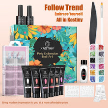 Carica l&#39;immagine nel visualizzatore di Gallery, Gel Ricostruzione Unghie, Kastiny 6 Gel per Unghie Colori con Slip Solution, Rosa Nudo Bianco Marrone Extension Acrygel Polygel Set con Unghie Finte/Pennello/Base e Top coat, Nail Art Salon