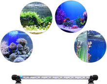 Carica l&#39;immagine nel visualizzatore di Gallery, 92 cm luce LED per acquario, illuminazione subacquea, IP68, copertura impermeabile, lampada a LED spina UE per serbatoio con telecomando RGB cambia colore (1,8 x 92 cm, bianco e blu)