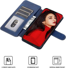 Carica l'immagine nel visualizzatore di Gallery, LeYi Cover Xiaomi Redmi 9C con HD Pellicola Protettiva,Custodia Magnetica Flip Pelle Libro Silicone TPU Bumper Portafoglio Skin Morbida Fondina Antiurto Case per Telefono Redmi 9C,Blu