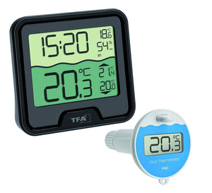 TFA Dostmann 30.3066.01 Termometro per Piscina Marbella, nero con batterie - Ilgrandebazar
