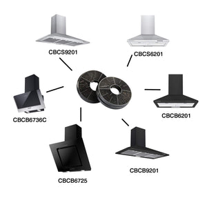 Ciarra filtro CBCF002X2 al carbonio per ricircolo di ricambio cappe Nero2 - Ilgrandebazar