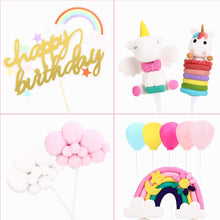 Carica l&#39;immagine nel visualizzatore di Gallery, Hotelvs Decorazioni Torta Unicorno Kit, Cake Topper Compleanno Arcobaleno Palloncino Happy Birthday Banner Decorazioni per Ragazzi Ragazze Bambin