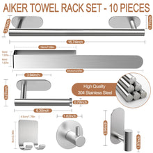 Carica l&#39;immagine nel visualizzatore di Gallery, AIKER Porta Asciugamani Bagno,Versione aggiornata Porta Asciugamani Bagno Adesivo 10PCS,Acciaio Inossidabile SUS304 Ispessito di Accessori Bagno Per Mobili da Bagno o arredo Bagno a Parete