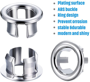 Anello di Troppo Pieno per Lavello Cucina Bagno Lavandino Foro Coperchio Troppopieno Rotondo Coperchio de Tappo di Scarico de Troppopieno de Bordo de Bacino Inserisci nei Ricambi de Foro(4 Pezzi)