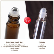 Carica l&#39;immagine nel visualizzatore di Gallery, Alledomain, 8 flaconi roll-on per oli essenziali da 10 ml 10 ml, Ambra - Ilgrandebazar