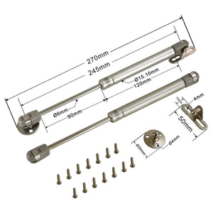 4pz Pistoni Molle a Gas 120N in Lega di Zinco Braccetto 120N-4pz - Ilgrandebazar