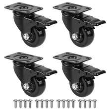Carica l&#39;immagine nel visualizzatore di Gallery, GBL - Set di 4 Nero 4 Ruote Per Carrello 50mm 200KG + 16 Vite, 50mm,