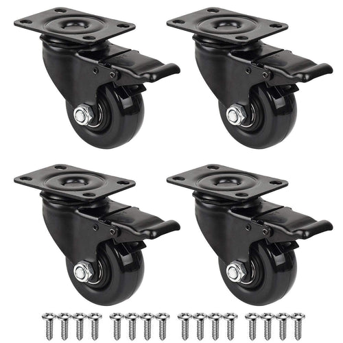 GBL - Set di 4 Nero 4 Ruote Per Carrello 50mm 200KG + 16 Vite, 50mm,