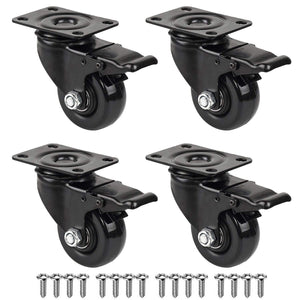 GBL - Set di 4 Nero 4 Ruote Per Carrello 50mm 200KG + 16 Vite, 50mm,