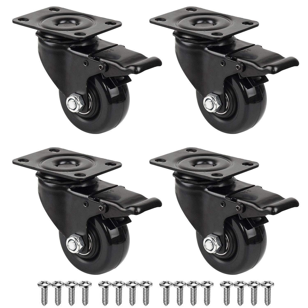 GBL - Set di 4 Nero 4 Ruote Per Carrello 50mm 200KG + 16 Vite, 50mm,