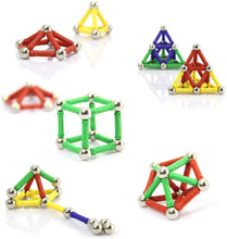 Carica l'immagine nel visualizzatore di Gallery, Veatree 160 Pezzi Puzzle Blocchi magnetici Giocattoli, Costruzione di Magnete Kit di Costruzione Giocattoli educativi per Bambini Che Giocano Gioco impilabile con Mattoni e Bastoncini magnetici 160pcs/Multicolore