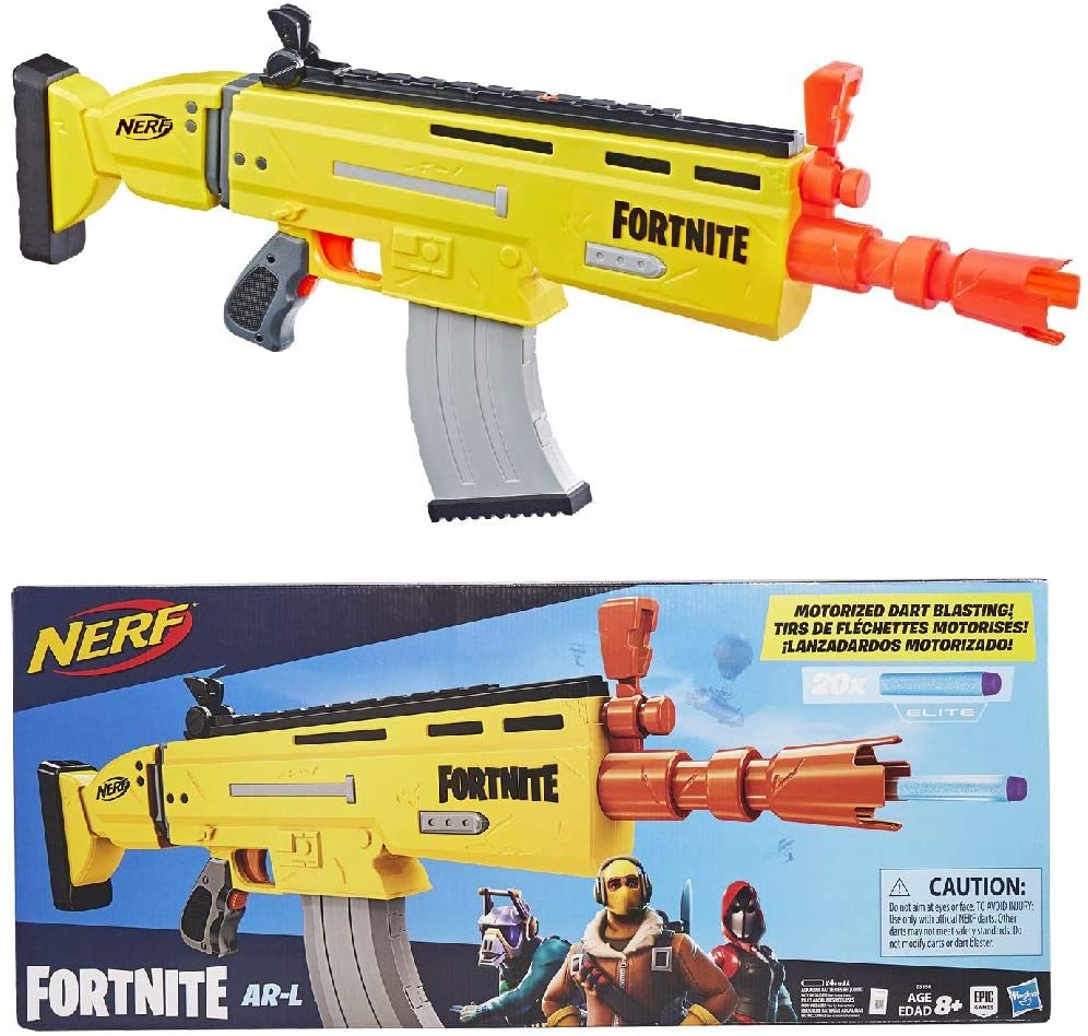 Nerf- AR-L (Blaster Scar Ufficiale con 20 dardi Nerf Fortnite), Multicolore, 6.7 x 78.7 x 33.7 cm, E6158EU4
