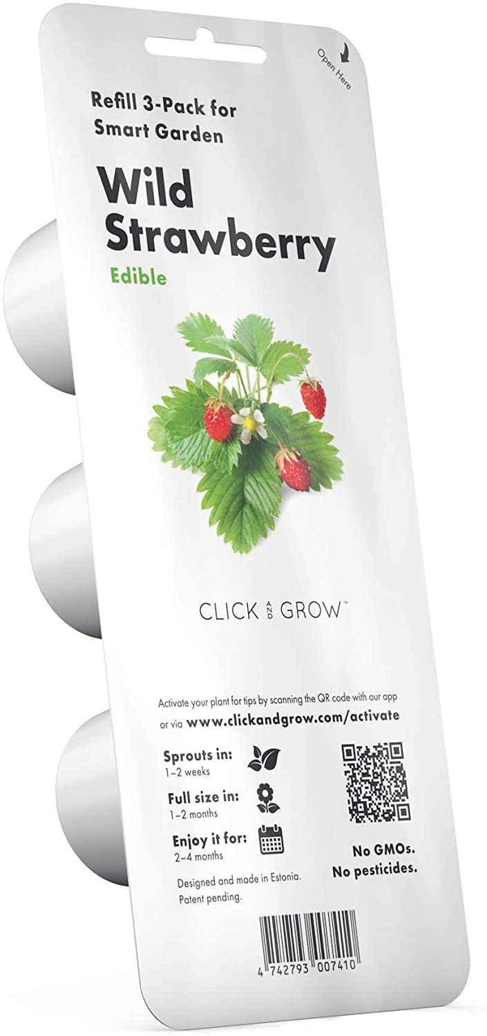 Click & Grow 4742793006536 Strawberry Refill 3-Pack, Verde, 7x7x21 cm