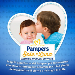 Pampers Sole e Luna Pannolini Midi, Taglia 3 (4-9 kg), 120 Pannolini Taglia 3 (Confezione da 120)