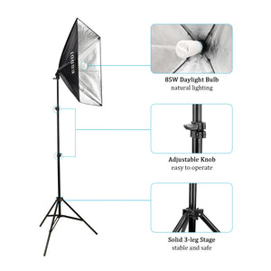 ESDDI Softbox Set Luci Studio Fotografico Luce Continua Kit 85W 1 set - Ilgrandebazar