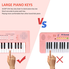 Carica l&#39;immagine nel visualizzatore di Gallery, Mini Tastiera Pianoforte per Bambini, 37 Tasti Tastiera Elettronica Musicale Portatile Multifunzione con Microfono Giocattoli Musicali Educativi Regali per 3-8 Anni Ragazze Ragazzi Principianti(Rosa