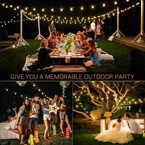 Catena Luminosa Esterno G40 LED, GlobaLink IP65 Catene Luminose per Esterni 11.7M 30+3 G40 Lampadine LED, Luci da Esterno Decorative per Natale Nozze Matrimonio Casa Giardino Feste Estern-Bianco Caldo