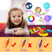 Carica l'immagine nel visualizzatore di Gallery, HVDHYY Giochi in Legno Taglio Frutta e Verdura Giocattolo Cucina per Bambini Legno Giocattoli di Simulazione Regalo di Natale Giorno dei Bambini Compleanno Daicon Una Sacchetto per 2 Anni+