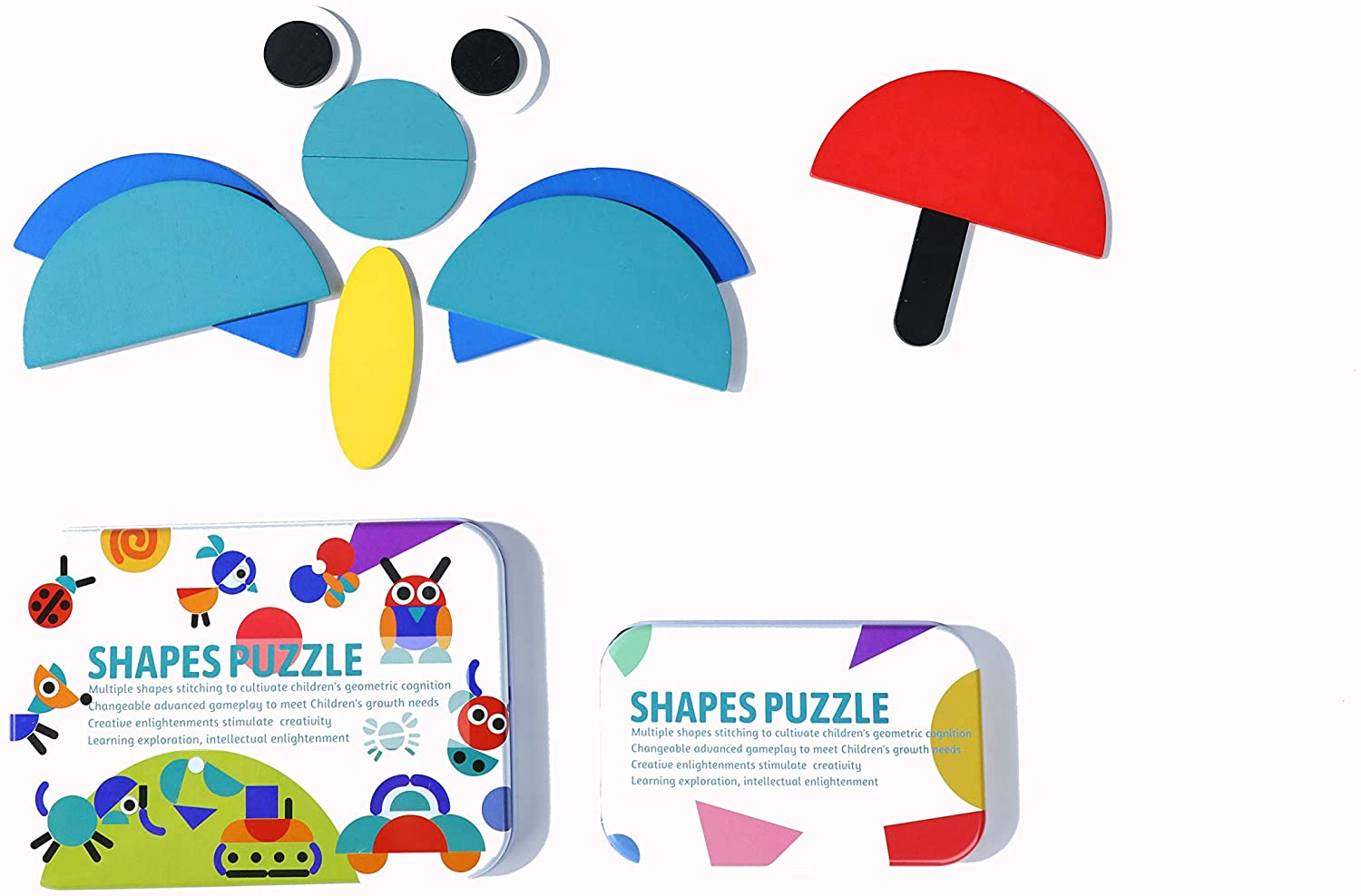 Puzzle di legno Bambini Tangram Puzzle Forme Geometriche Blocchi