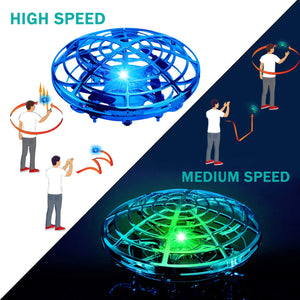 ShinePick Mini UFO Drone, Palla Volante Giocattoli Volanti Controllati a Mano Ricaricabile, RC Quadricottero Induzione a Infrarossi con Luci a LED per Bambini RagazzoRagazza Interno Esterno