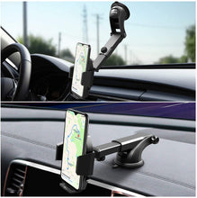 Carica l'immagine nel visualizzatore di Gallery, Beikell Supporto Auto Smartphone, Supporto per Telefono per Auto [360 Gradi di Rotazione] con Cruscotto Regolabile e Supporto per Braccio Estensibile per Auto Forte Rilievo in Gel Appiccicoso Nero