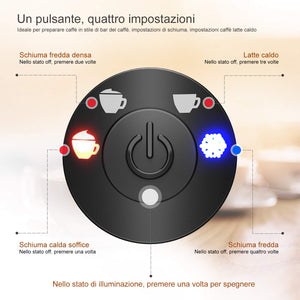 Montalatte Elettrico Riscaldatore per Monta latte caldo e freddo,Doppio Rivestimento Antiaderente,Montalatte Automatico con Bollitore,Perfetto per Cappuccino,Macchiato,Latte