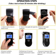 Carica l'immagine nel visualizzatore di Gallery, Drivaid Etilometro Portatile Digitale, Alcool Test Professionale con Schermo LED Display, Breath Analyzer incluir 20 Boccagli, 3 x batterie AAA incluseSensore Semiconduttore