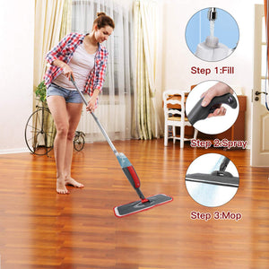 Fixget Lavapavimenti a Spruzzo, Microfibra Spray Mop con Spruzzatore Red - Ilgrandebazar